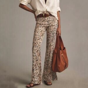 by Anthropologie Satin Flare Pants Sz 6